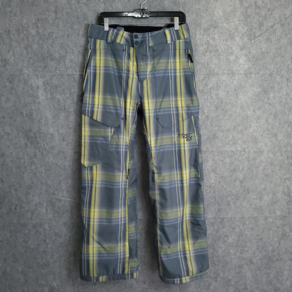 Obermeyer Blue and Yellow Plaid Ski Pants